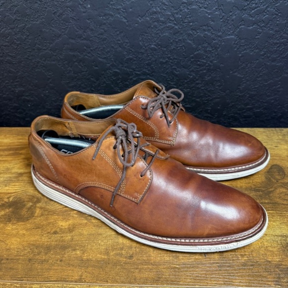 Johnston & Murphy XC4 Prentiss 20-3520 Brown Leather Derby Shoes Mens Size 12M